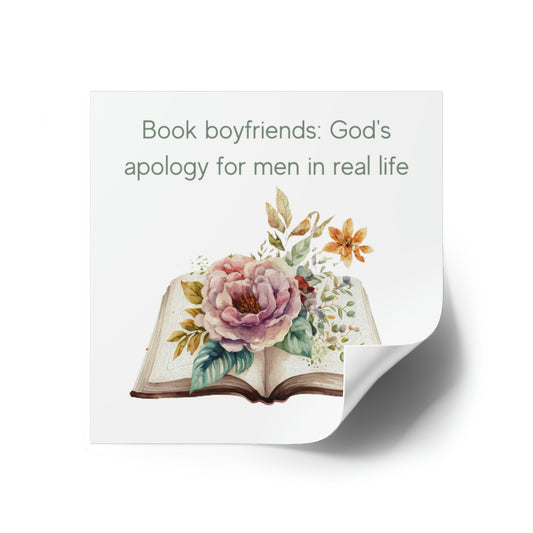 Book Boyfriends: God's Apology Square Stickers, Indoor\Outdoor