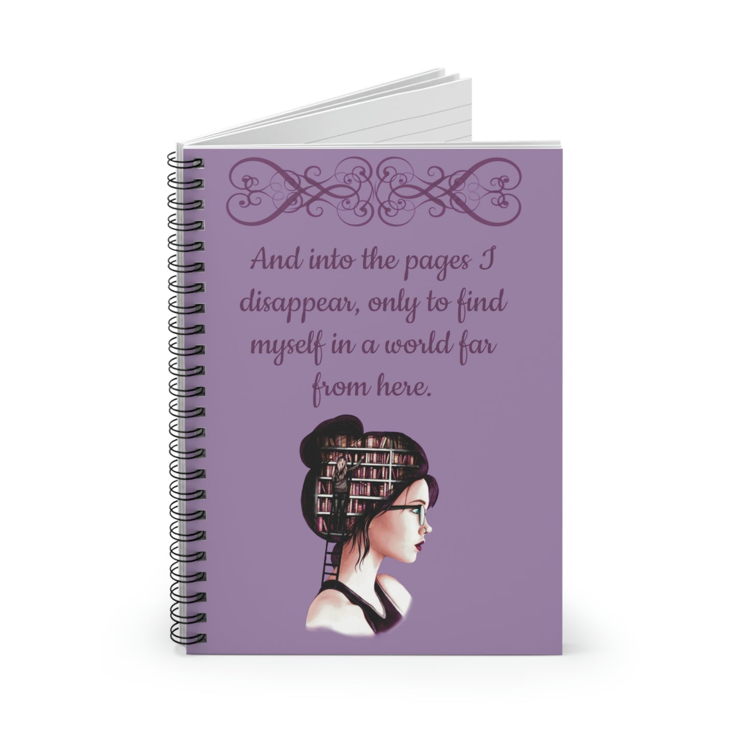 Disappear into the pages Spiral Notebook