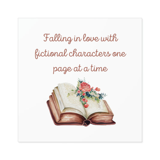 Falling In Love With Fictional Characters Square Stickers, Indoor\Outdoor