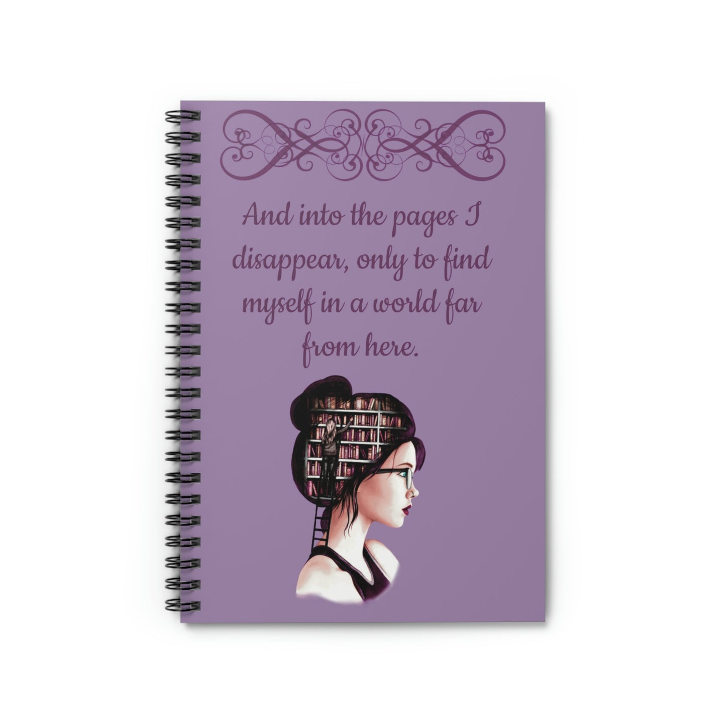 Disappear into the pages Spiral Notebook