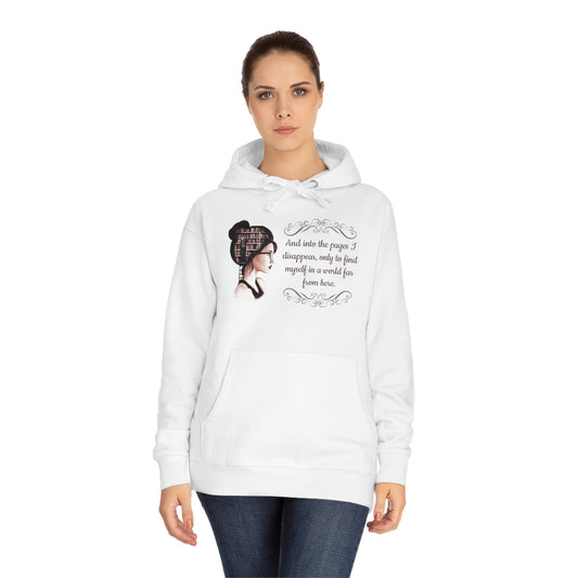 Disappear Into The Pages Unisex Fleece Hoodie
